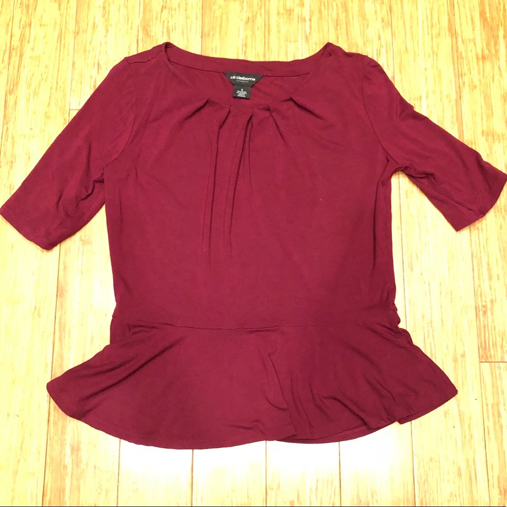 Liz Claiborne Dark Red Shirt